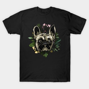 French bulldog in floral T-Shirt